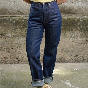 LVC Levi’s Vintage Clothing 701 Dark Wash High Rise Selvedge Jeans Size 28